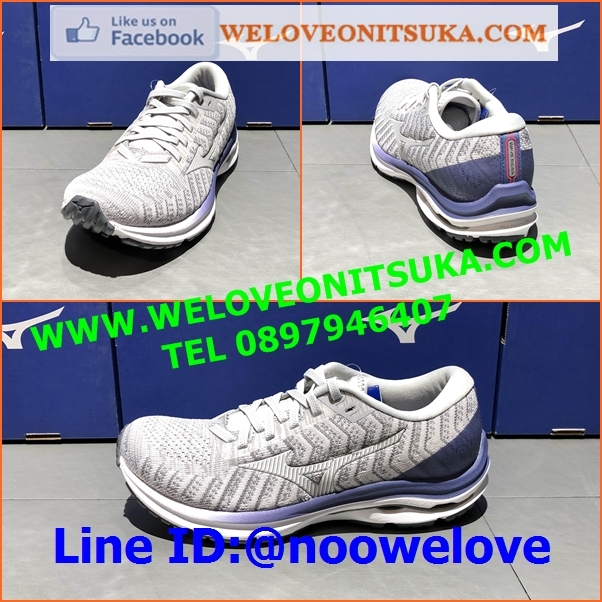 Mizuno Wave Rider 24 Waveknit ตัวรองเท้าเป็นผ้าถัก สำหรับสาวๆ ยืดหยุ่น กระชับเท้า สีสวย โดดเด่น ชัดเจน หนานุ่ม ใส่สบายเท้า J1GD207501