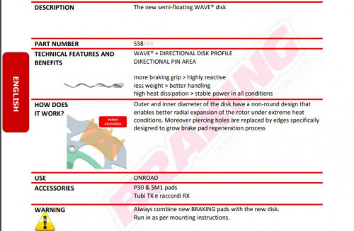 จานเบรคคู่หน้า Braking รุ่น semi floating สำหรับ Tmax 530, 560