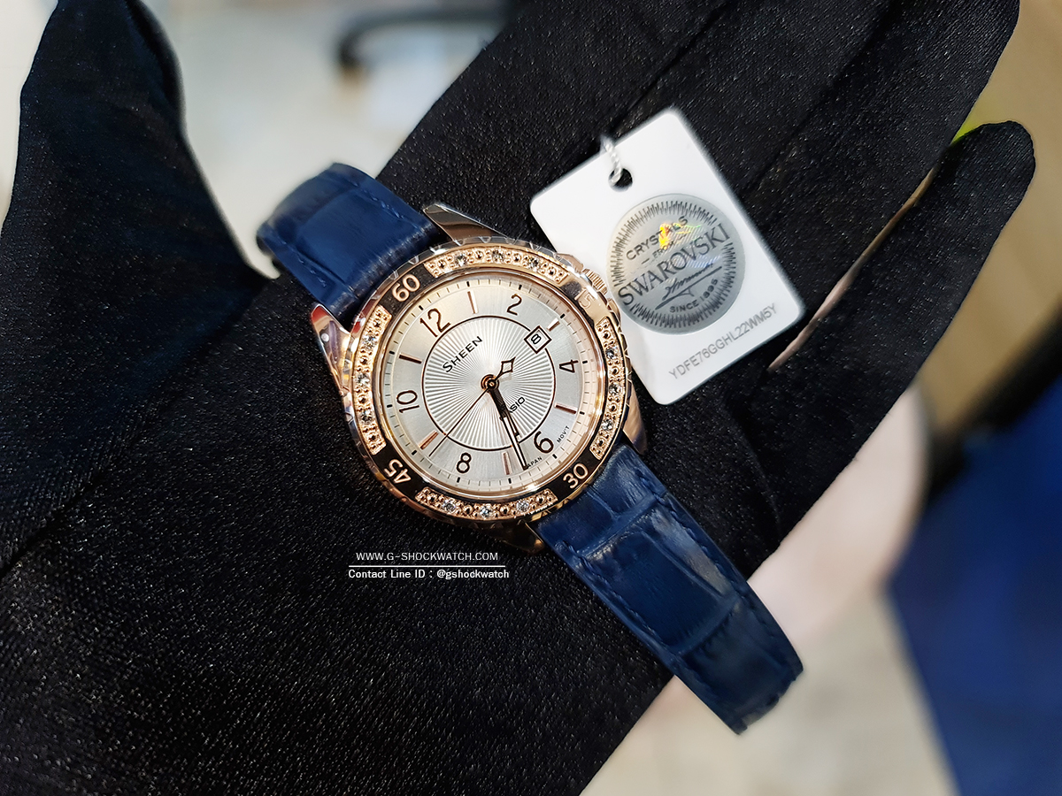 CASIO SHEEN นาฬิกาข้อมือ นาฬิกากันน้ำ นาฬิกาของแท้ ประกันศูนย์ CMG 1 ปี รุ่น SHE-4532PGL-7A
