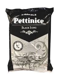 Bakels Pettinice Icing Black เบเกล เพททิไนซ์ แผ่นน้ำตาลคลุมหน้าขนม สีดำ 750 g. (05-9060)