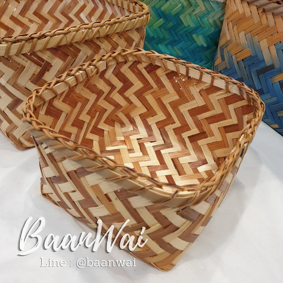 กล่องไม้ไผ่ ทรงเหลี่ยม กล่องลิ้นชัก (ยกชุด 2 ขนาด)