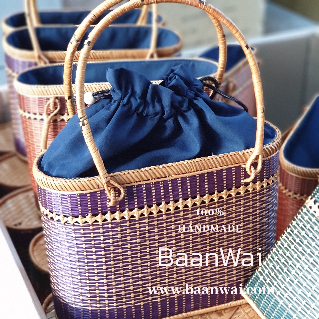 กระเป๋าถือไม้ไผ่ กระเป๋าสาน งานเกรด A