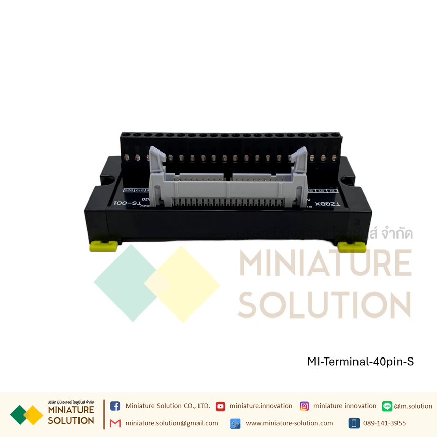 Mitsubishi Q/L/R 40-pin I/O signal PLC terminal block module สาย CONNECTOR ของ PLC การ์ด 32 I/O ได้หลายยี่ห้อ MITSUBISHI, OMRON, PANSONIC, DELTA, KEYENCE 40 PIN (Single terminal block) (screw type) TS-001 TZQBX