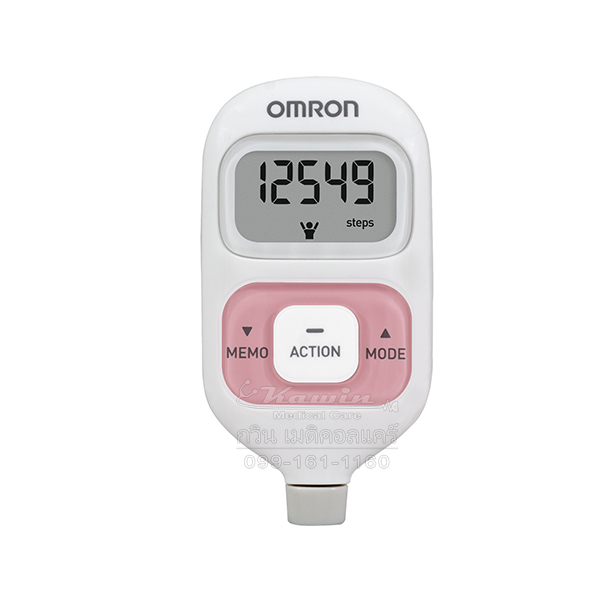 เครื่องนับก้าว Omron HJ-203 (สีเขียว/สีชมพู/สีขาว)