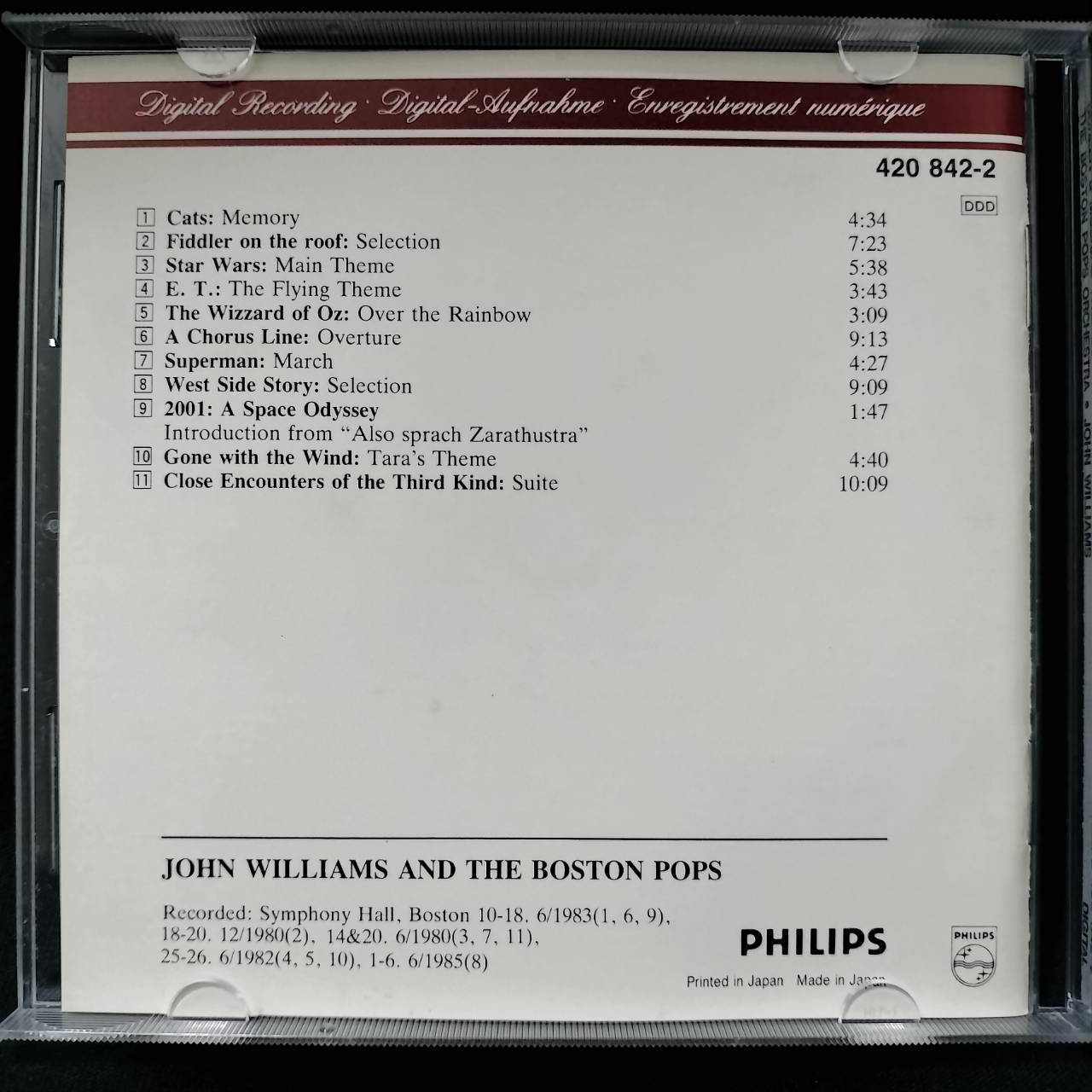 John Williams, The Boston Pops – Screen & Musical Themes / JAPAN / มีรอยบ้าง