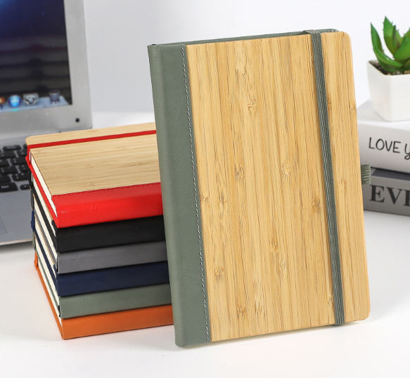 สมุดลายไม้ไผ่,สมุดโน้ต,รับทำสมุดโน้ต,สกรีนโลโก้,A5,สกรีน