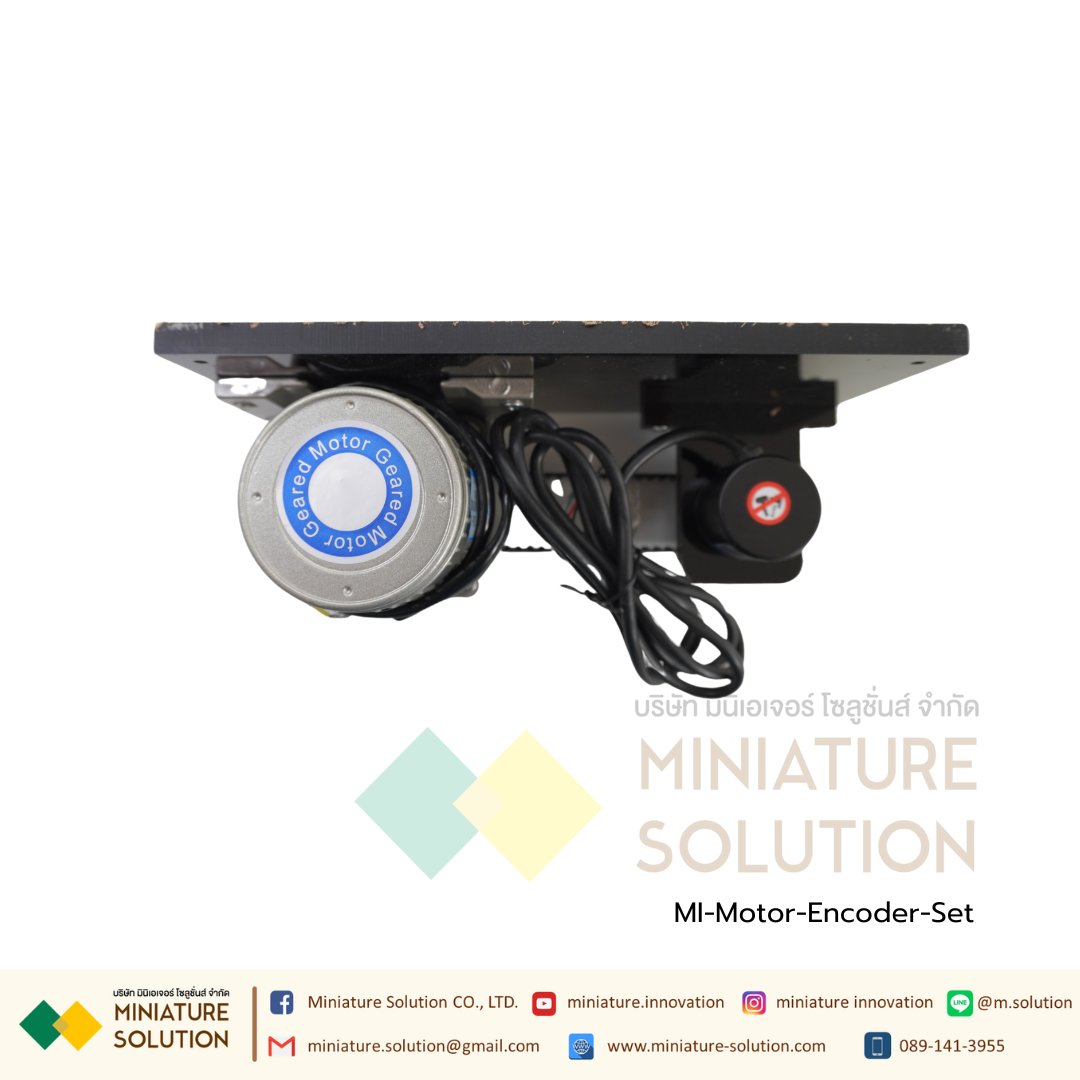 ชุดมอเตอร์ 220VAC 3 เฟส พร้อม Encoder สายพาน 3IK15A-S สำหรับทดสอบ INVERTER ชุดฝึก