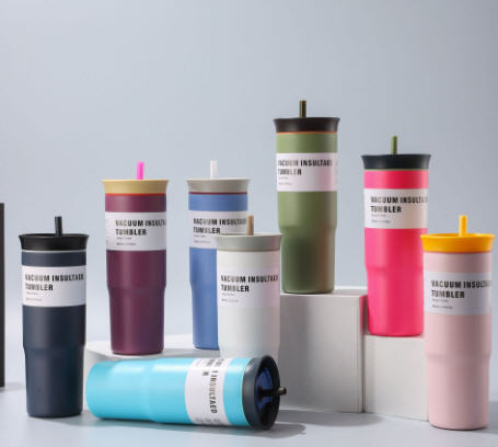 แก้วสแตนเลส,แก้วน้ำสแตนเลสพร้อมหลอด,24oz