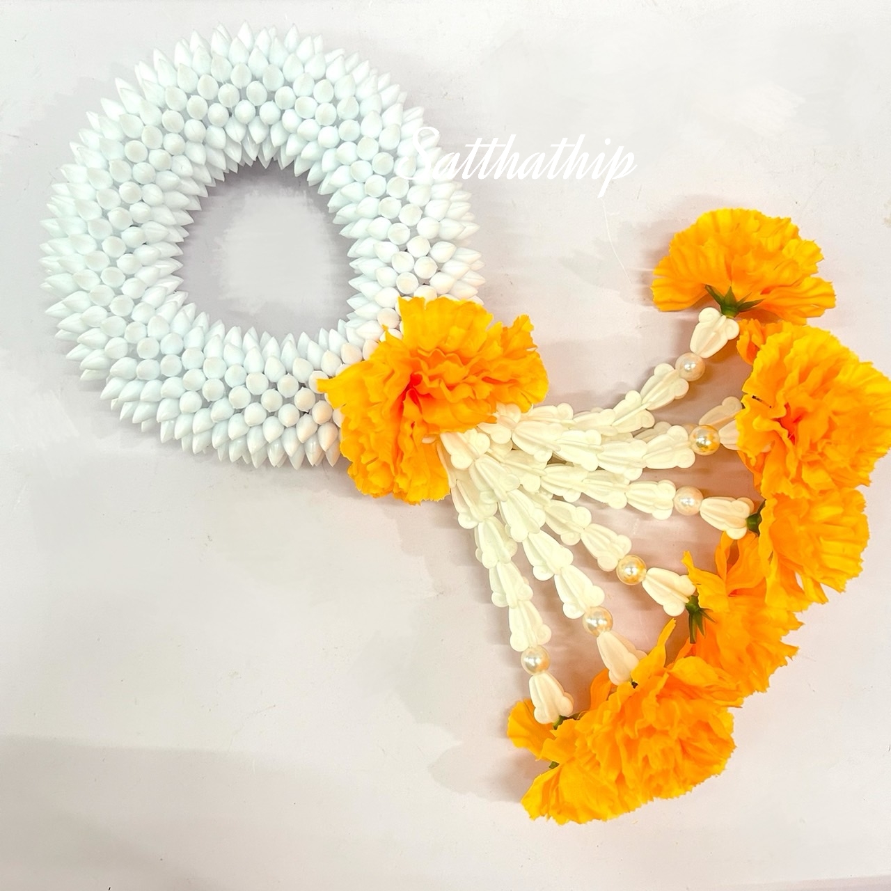 พวงมาลัยดอกดาวเรือง - พวงมาลัยดอกพุด - พวงมาลัยดอกพุดประดิษฐ์ - พวงมาลัยประดิษฐ์