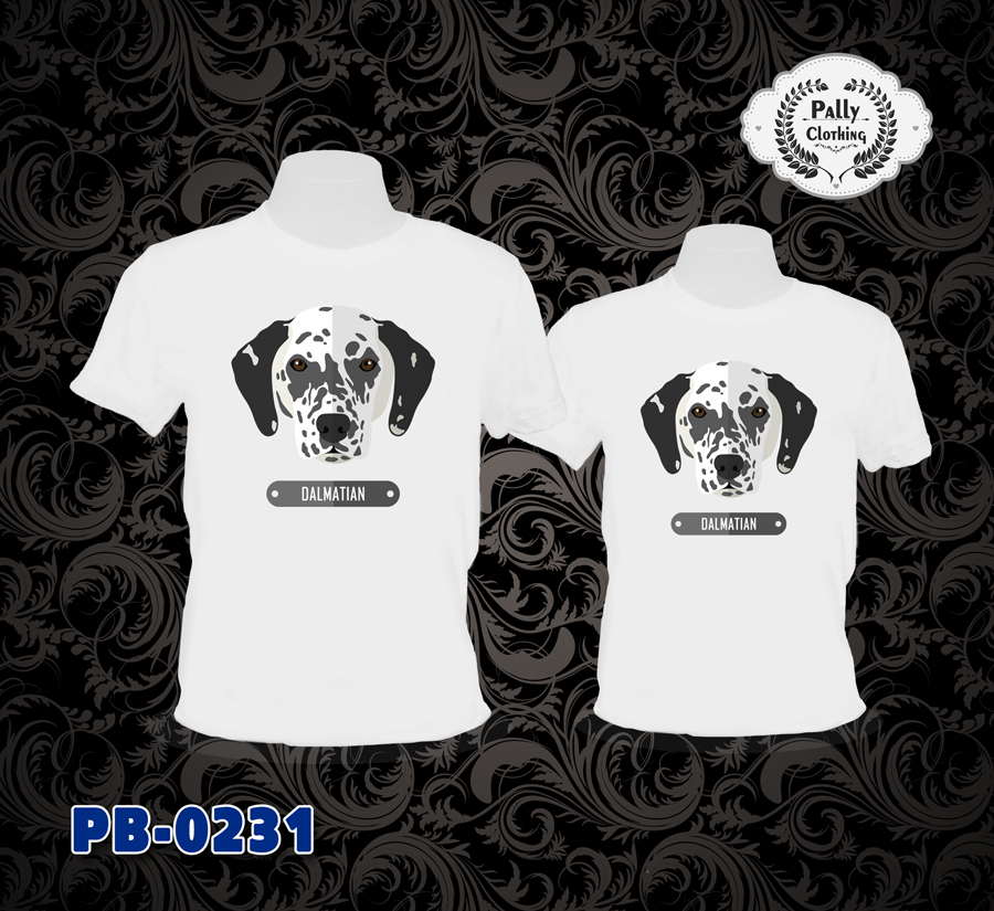 เสื้อยืดลายหมาแมว PB-0231 ลาย DALMATIAN