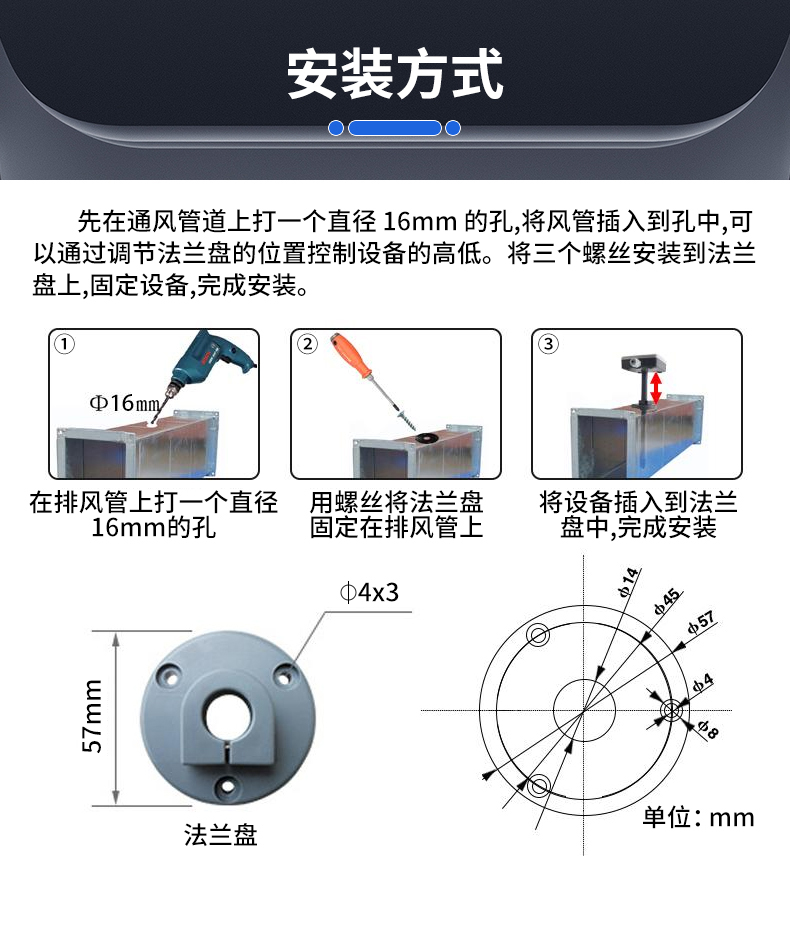 Pipeline temperature and humidity sensor high-precision new wind speed Modbus RS485 long pole temperature and humidity (with flange) duct เซนเซอร์วัดอุณหภูมิ ความชื้นในท่อลม