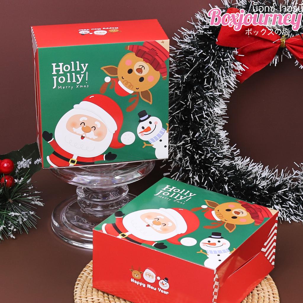 กล่อง Snack Box เล็ก ลาย X' Mas Gleam ห่อ 20 ใบ กว้าง 12.7 x ยาว 12.7 x สูง 6.5 ซม. (09-8227)