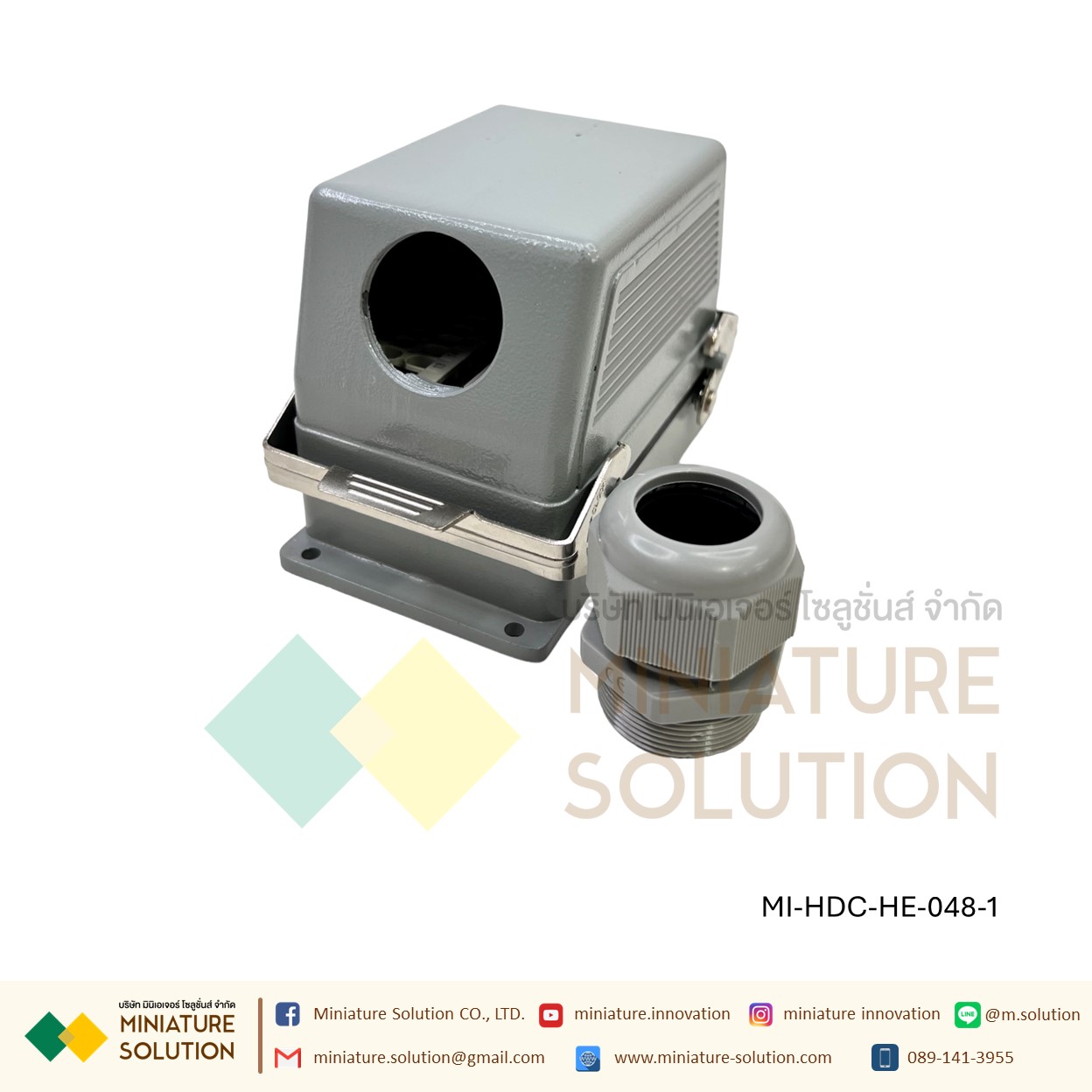 ปลั๊กเชื่อมต่อใช้สำหรับงานหนัก Heavy Duty Connectors Power แบบขันสกรู 16A 500V HDC-HE-4/6/10/16/20/24/32/48 Core กันน้ำ