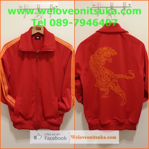 Jacket สีแดงลายเสือสีส้ม เนื้อผ้าอย่างดี เท่ห์กว่าใคร OKJ330-0025