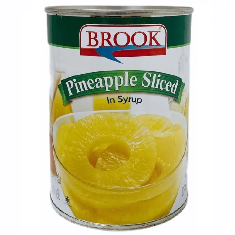 สับปะรดแว่นในน้ำเชื่อม Brook 565 กรัม Brook Pineapple Slices in Heavy Syrup 565 g. (07-0211)