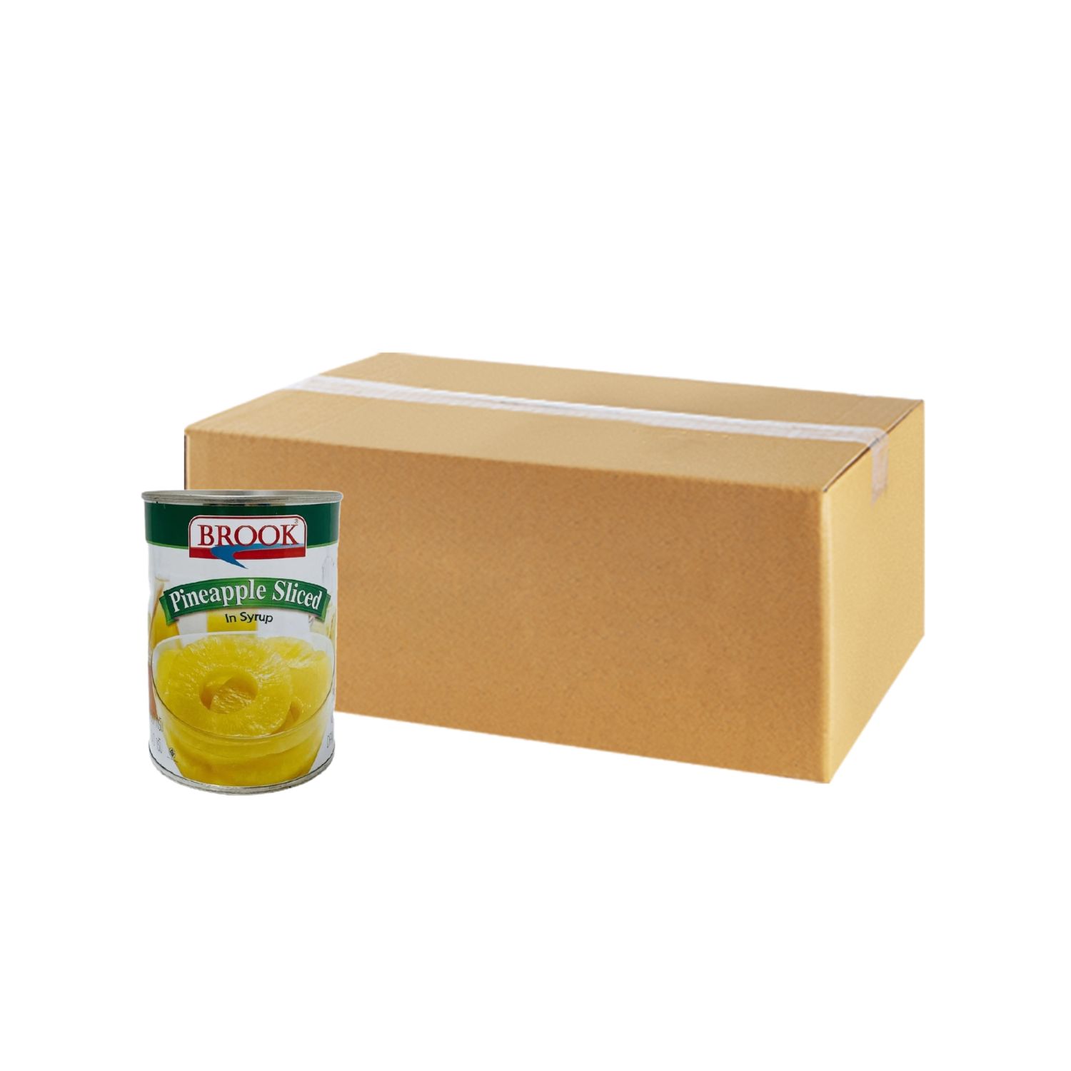 (ยกลัง) สับปะรดแว่นในน้ำเชื่อม Brook 565 กรัม Pineapple Slices in Heavy Syrup 565 g. x 24 กระป๋อง (07-0211-11)
