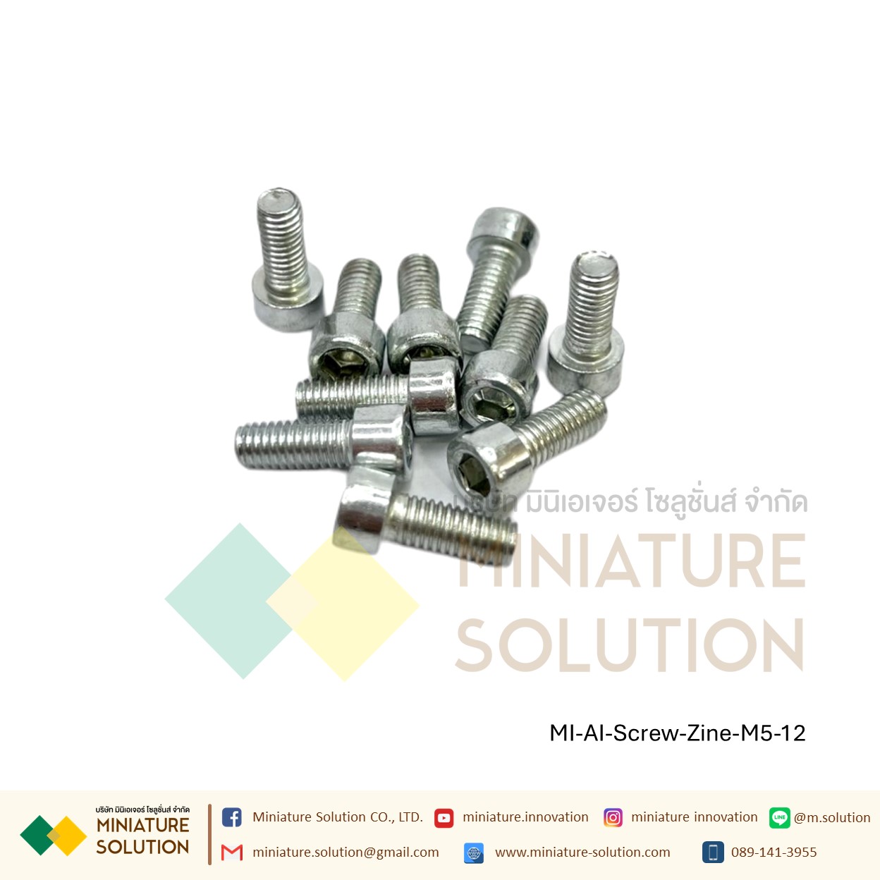 น็อตหัวจมชุบขาว Zinc Socket Head Cap Screw โบลท์หัวจมหกเหลี่ยม ชุบสังกะสี สำหรับสำหรับยึดงานอลูมิเนียมโปรไฟล์ (ขนาด M4*/M5*/M6*/M8*8/10/12/16/20/25 )