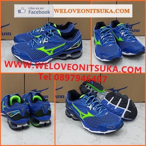 รองเท้าวิ่งMizuno Wave Creation 18 สีน้ำเงินคาดเขียว ยอดรองเท้าวิ่งออกกำลังกาย ยอดนิยม รองรับแรงกระแทกอย่างดี สีสวย ใส่สบายเท้า สวย น่าใช้ J1GC160141
