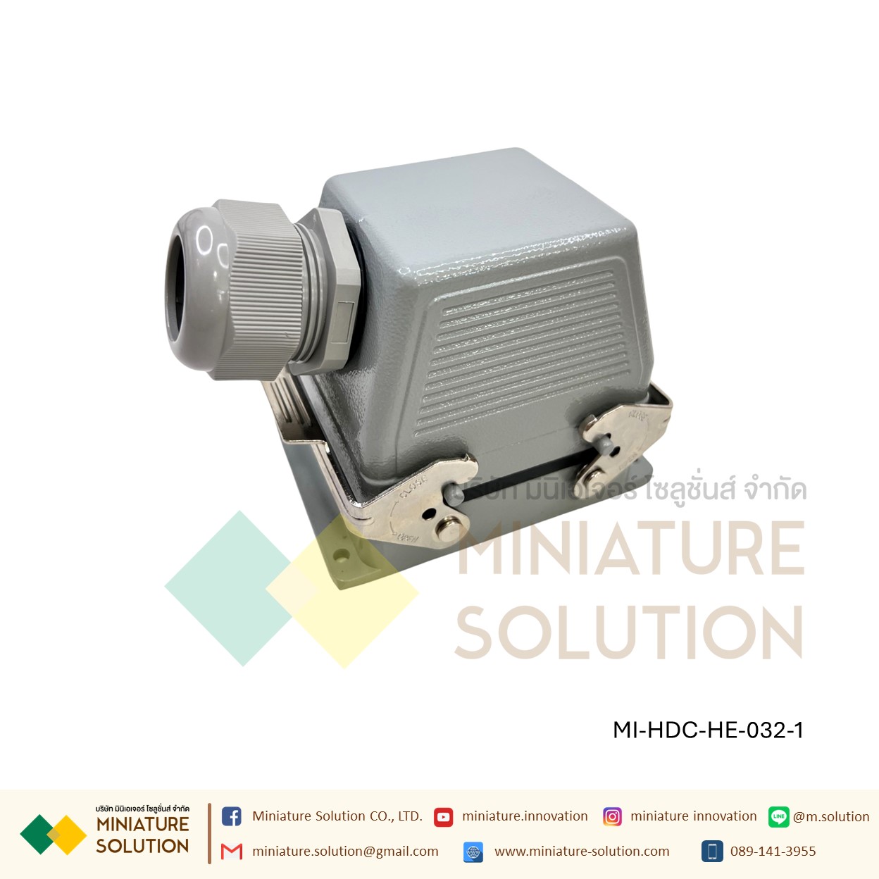 ปลั๊กเชื่อมต่อใช้สำหรับงานหนัก Heavy Duty Connectors Power แบบขันสกรู 16A 500V HDC-HE-4/6/10/16/20/24/32/48 Core กันน้ำ