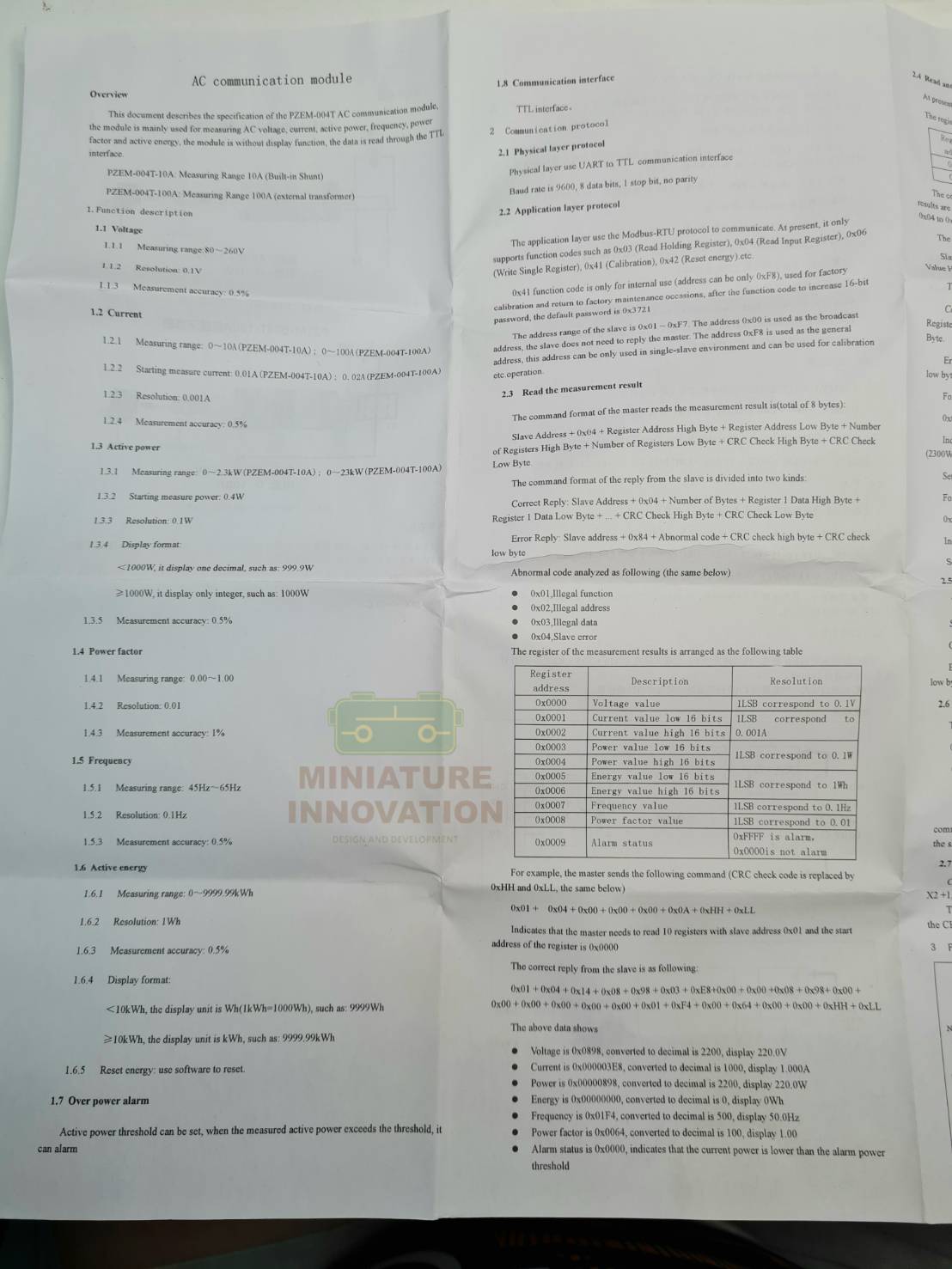PZEM 004T เซนเซอร์วัดพลังงานไฟฟ้ามีเคสพร้อม CT 100 A | Digital Power meter