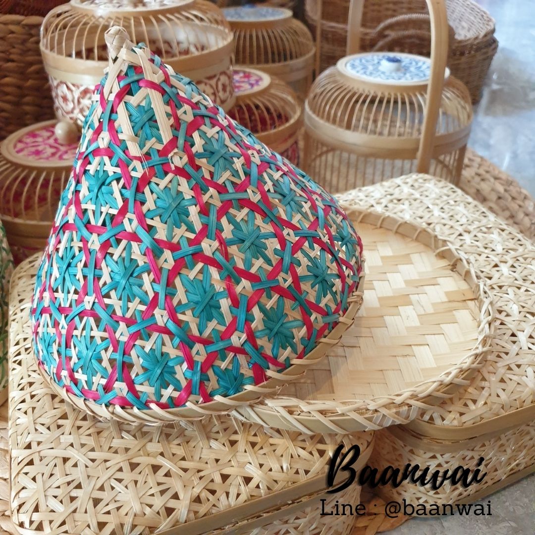 ยกชุด กระด้ง + ฝาชี ลายพิกุล ขนาด 9 นิ้ว