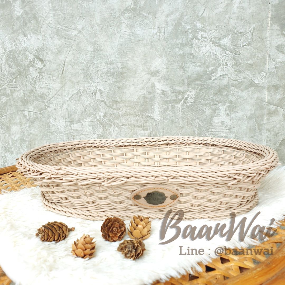 ถาดหวายเทียม ทรงรี ถาดหวายใส่ขนมปัง