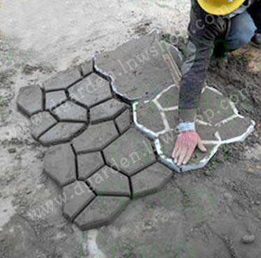 DIY แม่พิมพ์ลายพื้นทางเดิน ลายหินกาบ ขนาดใหญ่ 50x50x4 D2