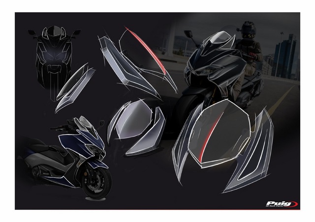 ชิวหน้า Puig ทรง super sport สำหรับ Tmax 560, 530 ปี 2017--2021