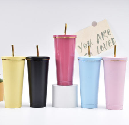 แก้วสแตนเลส,แก้วน้ำสแตนเลสพร้อมหลอด,500ml,700ml