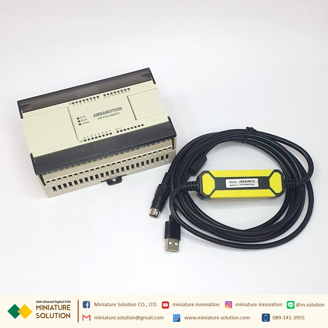 AMSAMOTION PLC RS422 RS485 Series FX3U Relay/Transistor Controller USB-SC09-FX Programming Cable