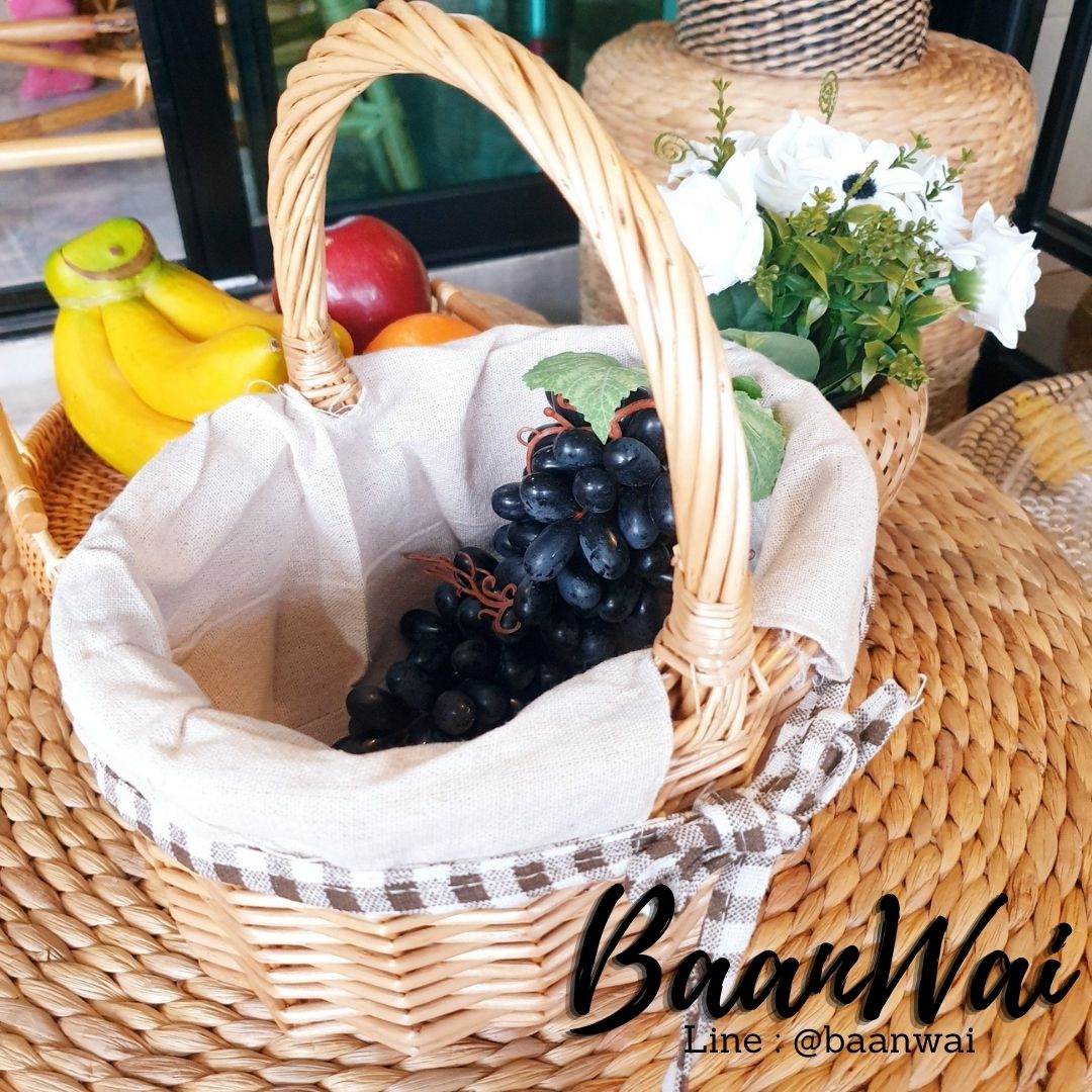 ตะกร้าปิคนิค บุผ้า