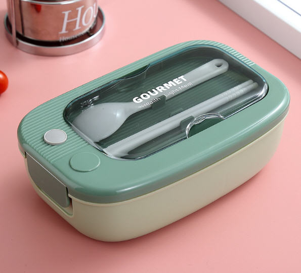 กล่องข้าว,กล่องใส่ข้าวพลาสติก,กล่องใส่ข้าวพร้อมช้อนตะเกียบ