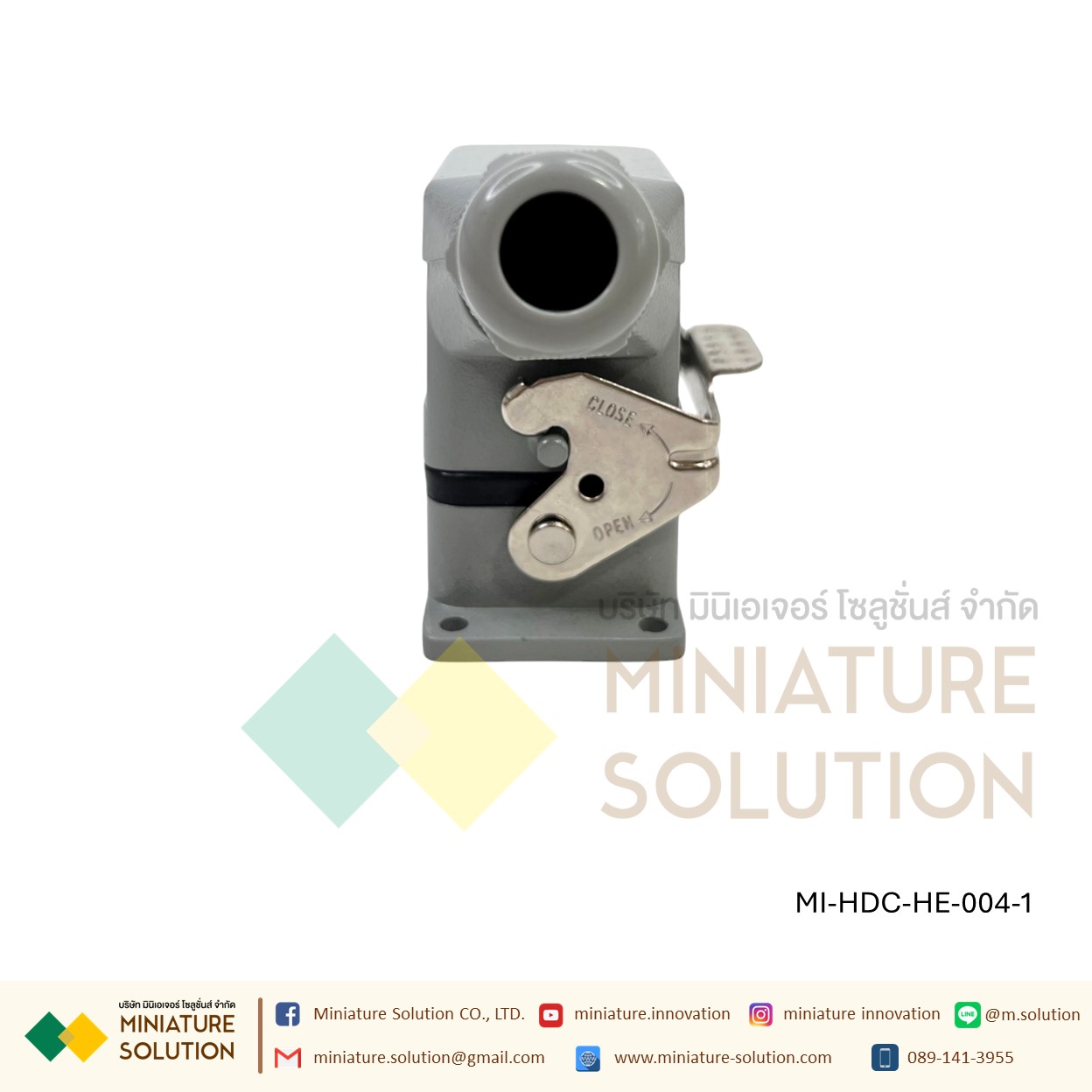 ปลั๊กเชื่อมต่อใช้สำหรับงานหนัก Heavy Duty Connectors Power แบบขันสกรู 16A 500V HDC-HE-4/6/10/16/20/24/32/48 Core กันน้ำ