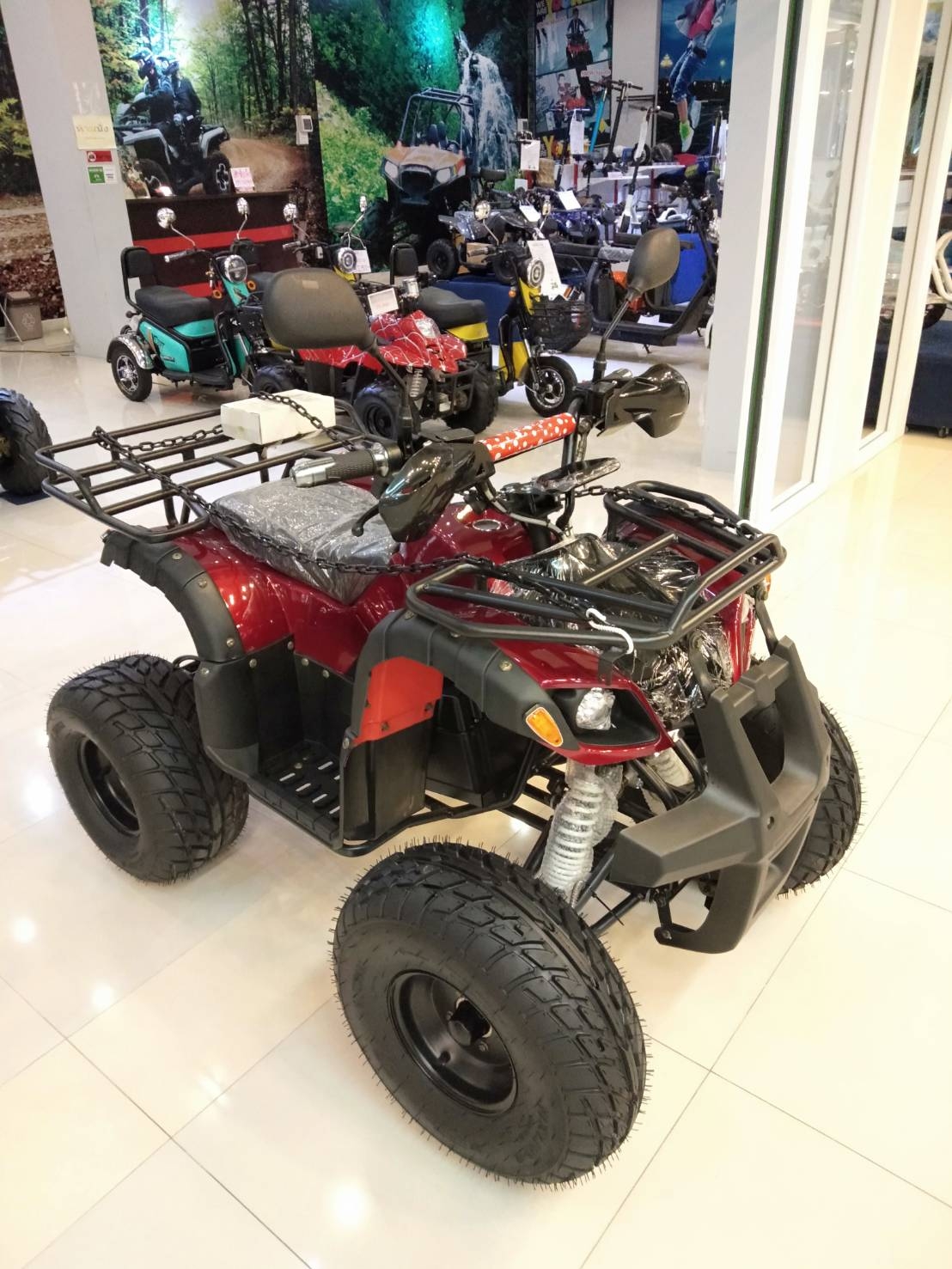 ATV ขับเคลื่อนด้วยระบบเพลา+มอเตอร์ 48V500-800W Brushless เหมาะสำหรับเด็ก-ผู้ใหญ่เงียบและปรอทภัยชาร์ทกับไฟบ้านได้อะไหล่มีเปลี่ยนทุกชิ้น