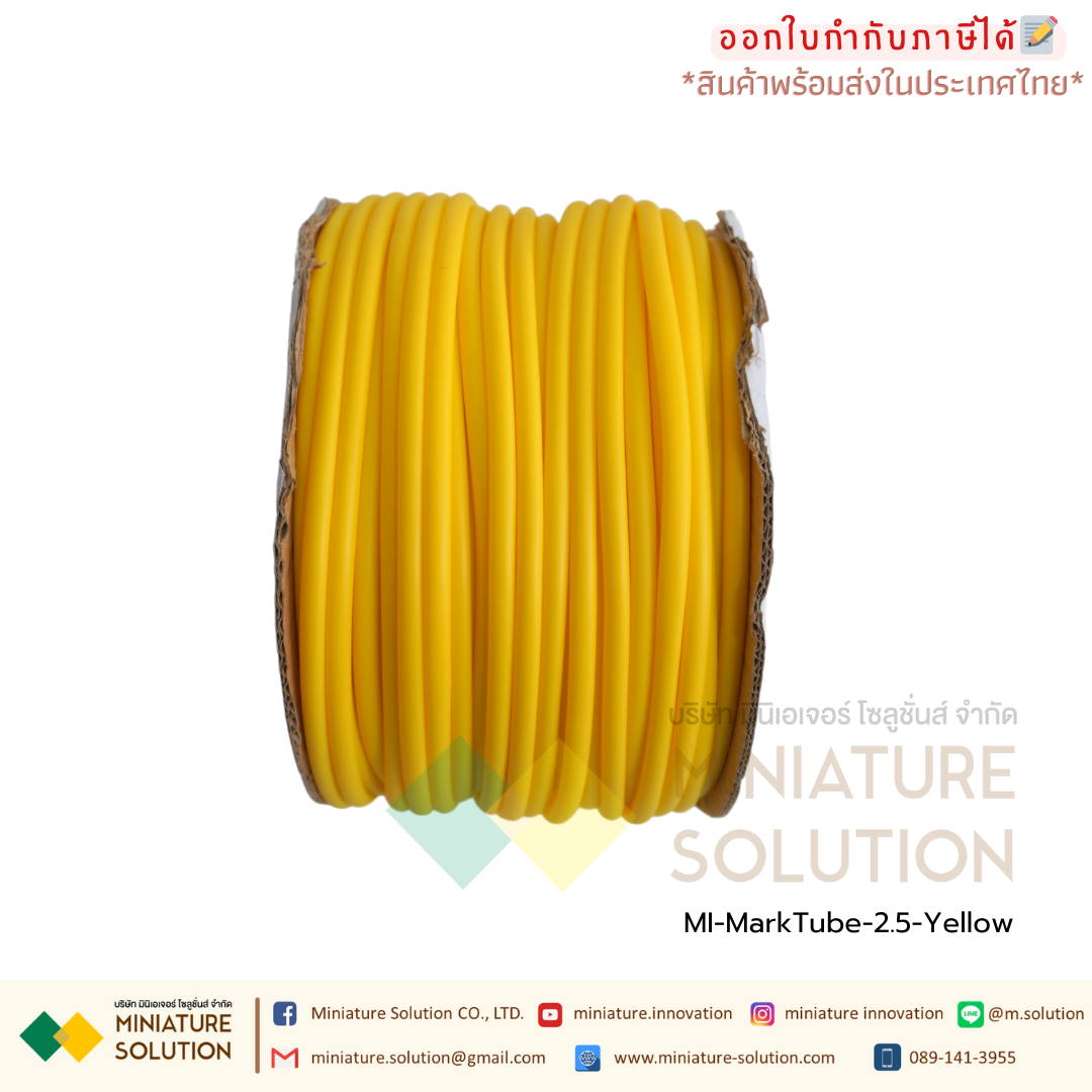 ปลอกสายไฟ PVC Marking Tube เบอร์ 1/1.5/2.5/4/6/8 Dimeter 2.8/3.2/3.6/4.2/5.2/6.2 mm (30/40/45/55/60/80m/Roll) สีเหลือง/สีส้ม