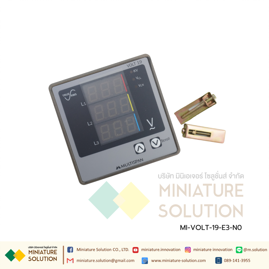 Volt meter Multispan Volt19 96x96 LED Digital (VOLT-19-E3-N0)