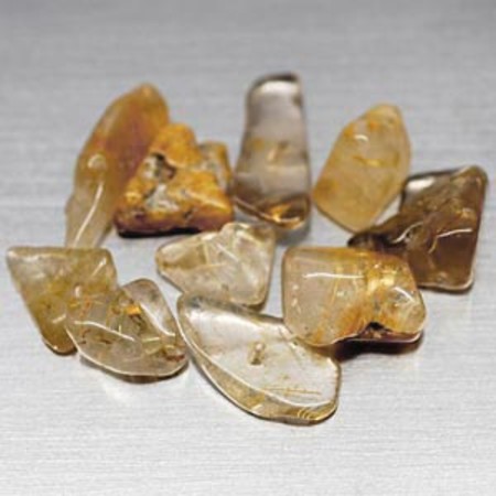ไหมทองพลอยก้อน (Rutitated Quartz) 33.15 กะรัต 10 ชิ้น