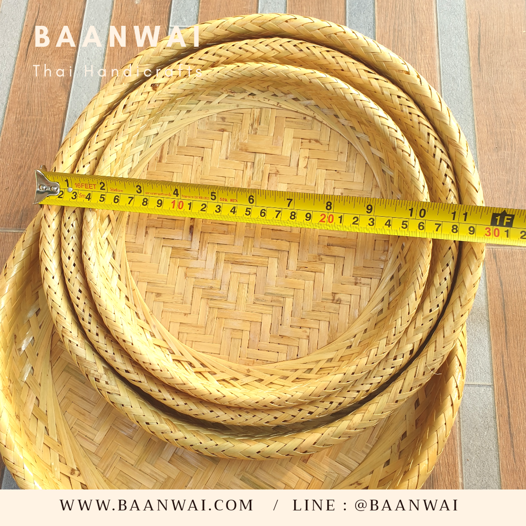 กระจาดกลม ถาดไม้ไผ่ ทรงกลม
