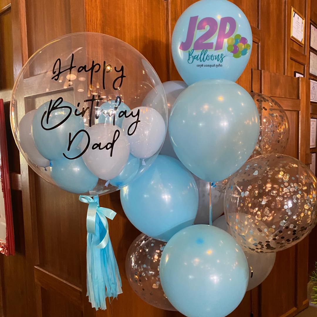 ลูกโป่งวันเกิดHappy birthday Blue Pastal and Blue Matte Balloons set (11pcs.)