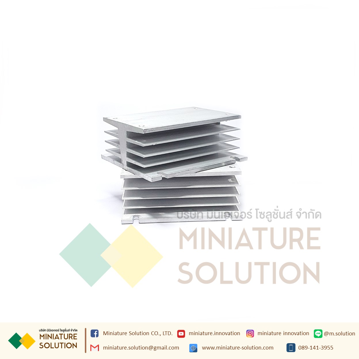 Heat Sink อุปกรณ์ระบายความร้อนสำหรับโซลิดสเตทรีเลย์ ลูมิเนียมระบายความร้อน โซลิดสเตตรีเลย์ Single Phase & Three Phase Solid State Relay SSR Aluminum Heat Sink Heat (บาง Three-phase short H105)