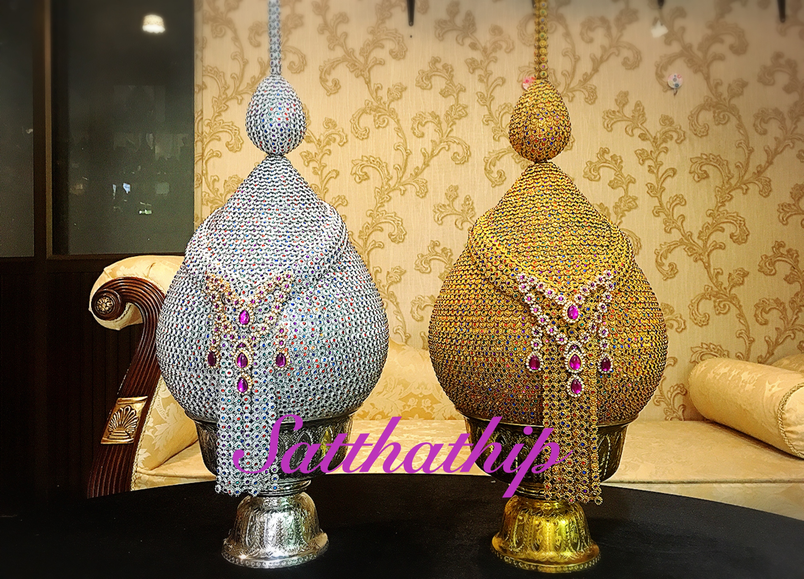 พานพุ่ม - พานพุ่มสักการะ - พานพุ่มเงินทอง - พานพุ่มนพเก้า [12 นิ้ว/ 6,800บาท/คู่]