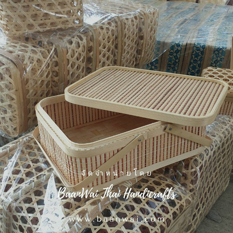 กล่องปิ่นโต ทรงสี่เหลี่ยม ฝาโปร่ง ขนาด 17*26*10 cm