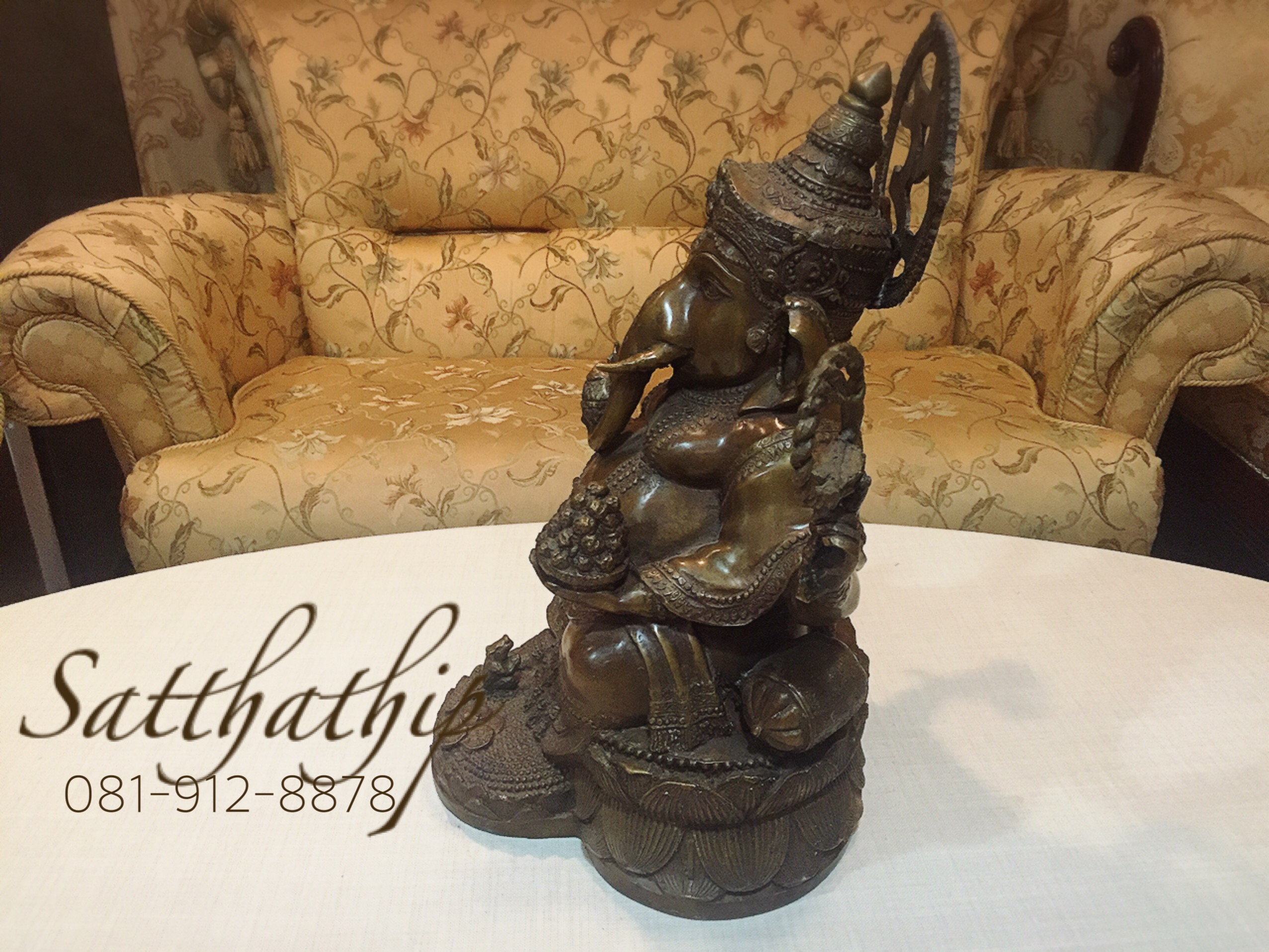 พระพิฆเณศ ปางสัมปทายะคเณศ (ทองเหลืองรมดำ) - Ganesha: Lord of Success