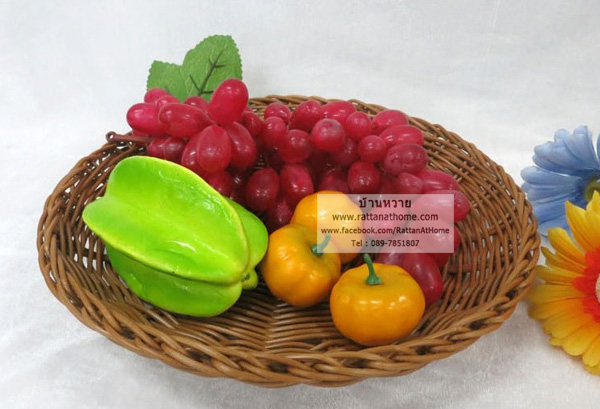 ถาดหวายเทียม ถาดหวายใส่ขนมปัง ขนาด M 27*4.5 cm