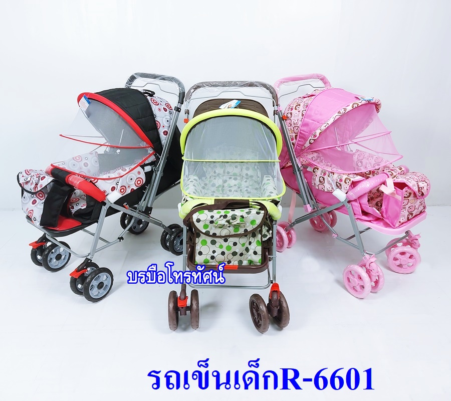 รถเข็นเด็กพับได้ ปรับได้(นั่ง/เอน/นอน)เข็นได้2ด้านเบาะผ้า2ชั้น