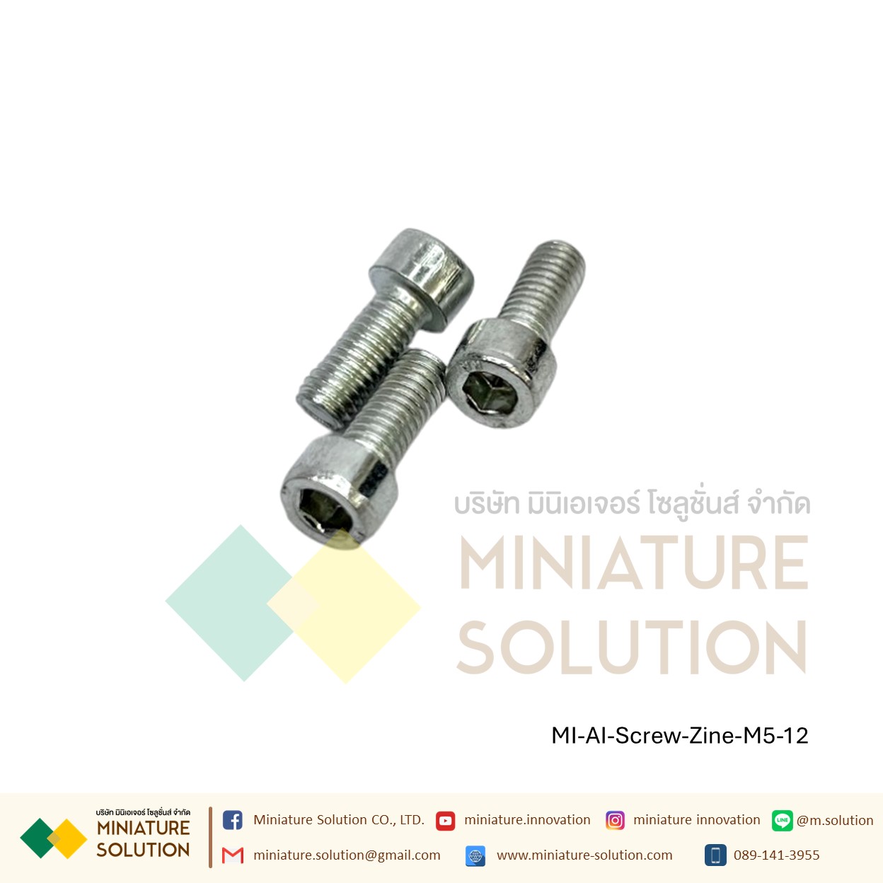 น็อตหัวจมชุบขาว Zinc Socket Head Cap Screw โบลท์หัวจมหกเหลี่ยม ชุบสังกะสี สำหรับสำหรับยึดงานอลูมิเนียมโปรไฟล์ (ขนาด M4*/M5*/M6*/M8*8/10/12/16/20/25 )