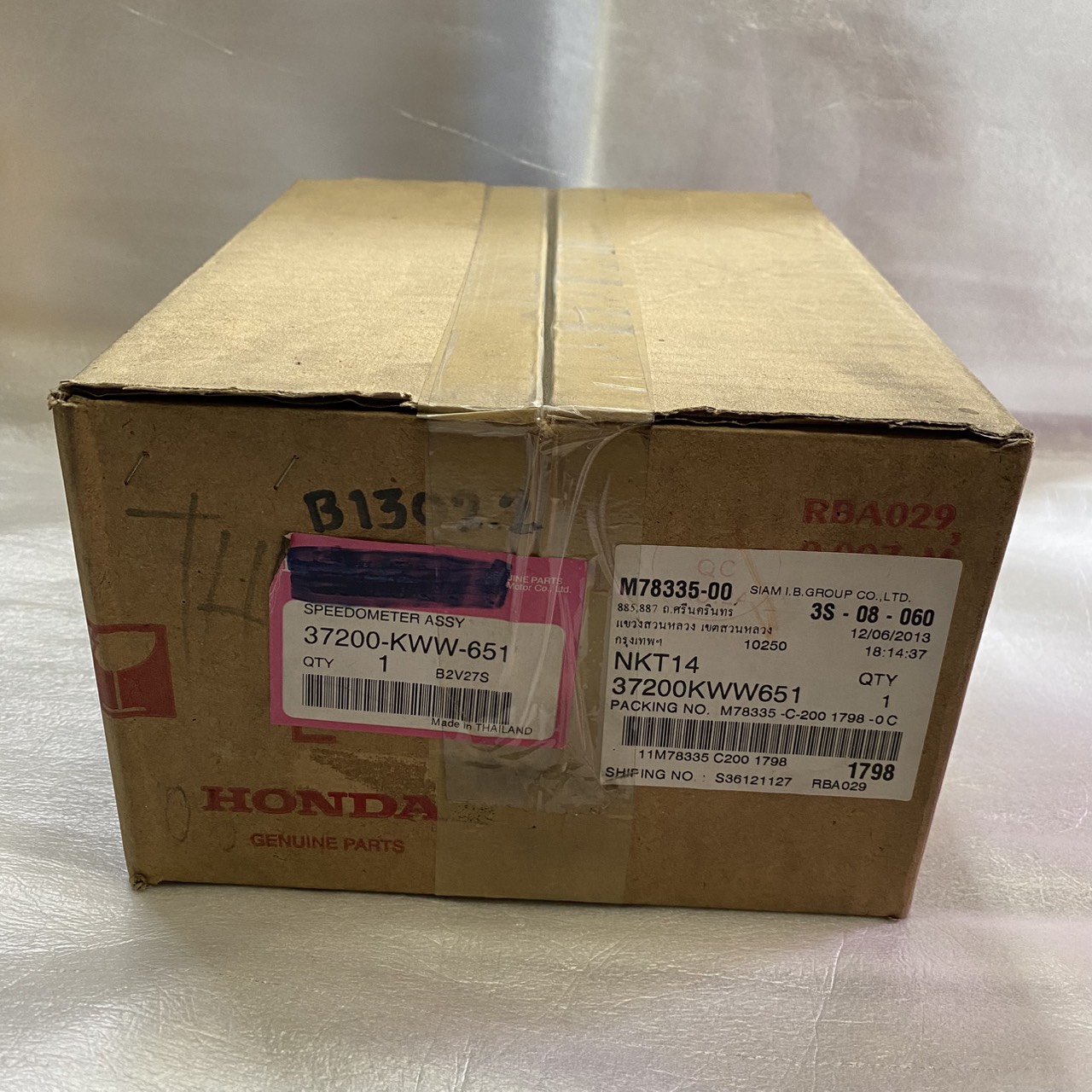 37200-KWW-651 มาตรวัดความเร็วทั้งชุด (KPH) WAVE110i ปี2011, เวฟ110ไอ 2013สตาร์ทเท้า อะไหล่แท้ HONDA