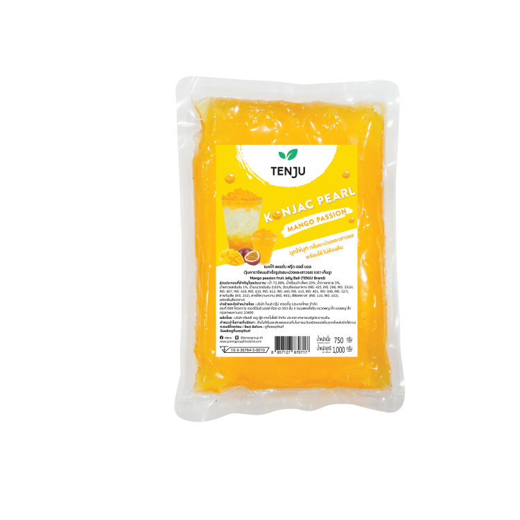 Tenju Konjac Jelly Ball Passion Mango 1 Kg. เท็นจู เม็ดบุกกลมรสแพสชั่นแมงโก้ 1 กก. (05-8481)