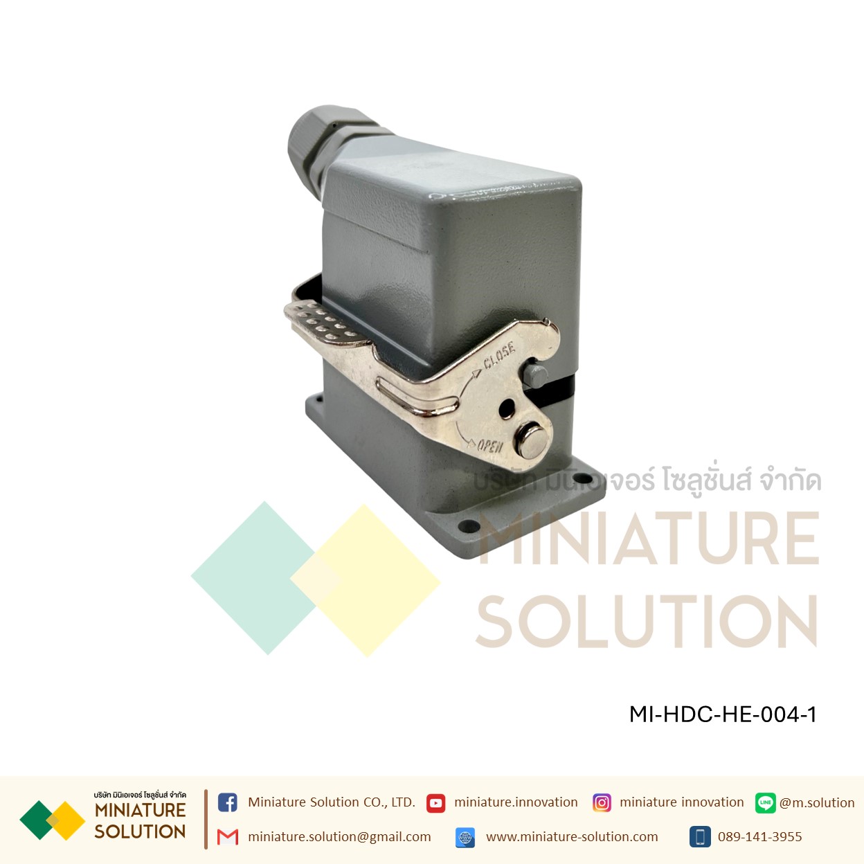 ปลั๊กเชื่อมต่อใช้สำหรับงานหนัก Heavy Duty Connectors Power แบบขันสกรู 16A 500V HDC-HE-4/6/10/16/20/24/32/48 Core กันน้ำ