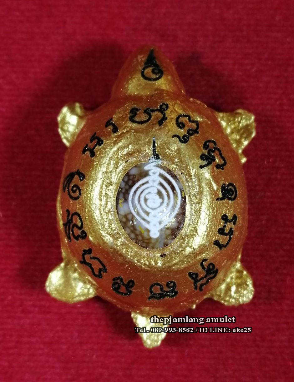 เบี้ยแก้อาคมพญาเต่าเรือน รุ่นปลดหนี้ หลวงพ่อยอด โกสโล วัดตะคร้อ นครราชสีมา (สีทอง) ปี 2565